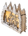 Illuminated wooden nativity scene cm 26x5.5x21 h
