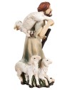 Pastore con bastone e pecore serie 9 cm in resina