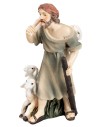 Shepherd with staff and sheep series 9/10 cm in resin