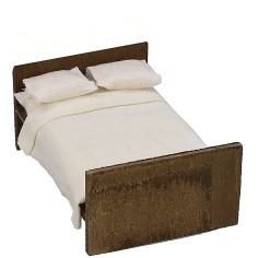 Letto matrimoniale in legno cm 10,8x7x7 h Mondo Presepi 2