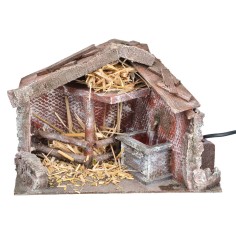 Polystyrene hut with working fountain cm 29x15x20 h