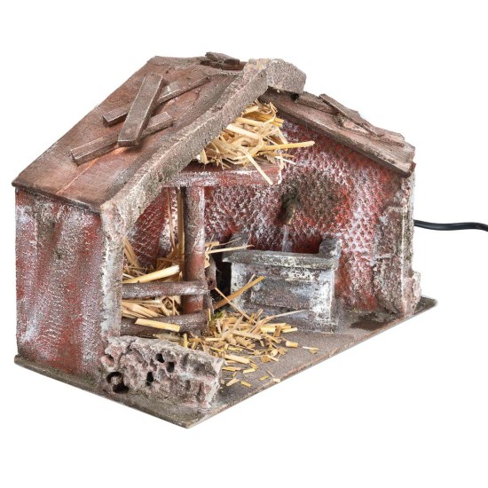 Polystyrene hut with functional fountain cm 29x15x20 h