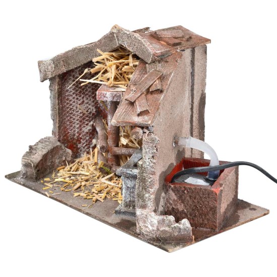 Capanna in polistirene con fontana funzionante cm 29x15x20 h