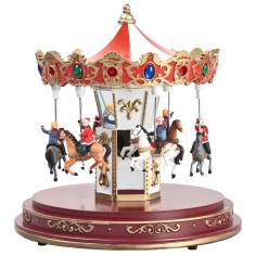 Carousel with lights, music, and movement, powered by batteries