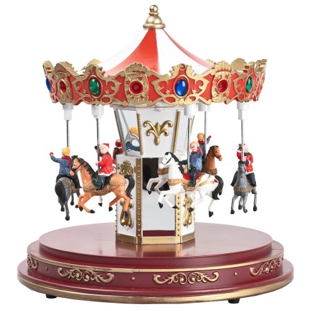 Carousel with lights, music, and movement, powered by batteries