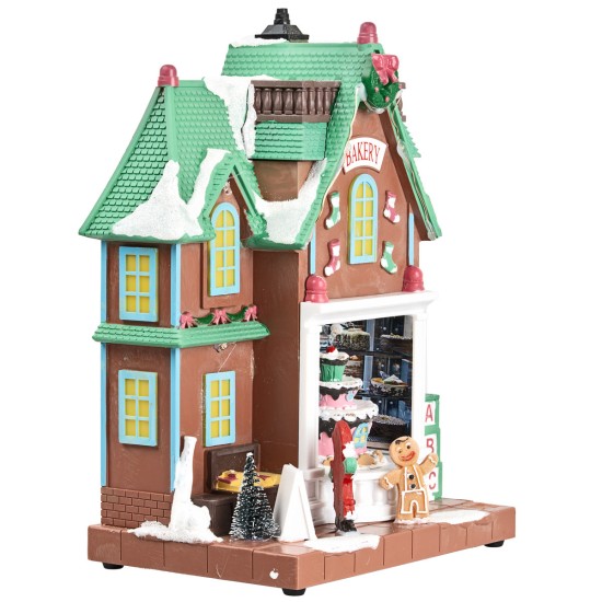 Christmas pastry shop with lights and sounds cm 18x15x26 h for