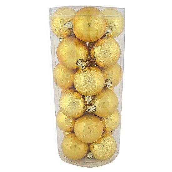Conjunto de 24 bolas oro ø 6 cm para árbol de Navidad