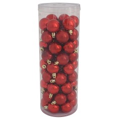 Set of 54 red balls ø 4 cm for Christmas tree for nativity scene
