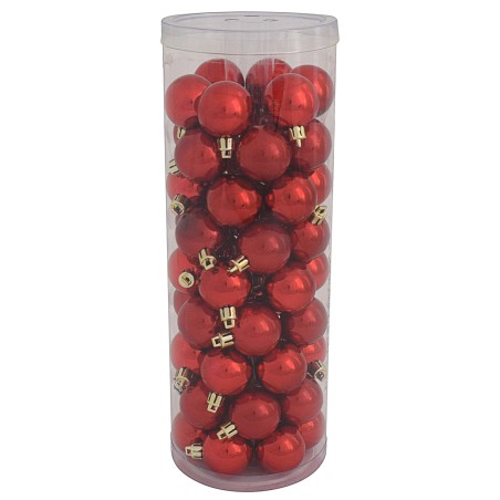 Set of 54 red balls ø 4 cm for Christmas tree for nativity scene