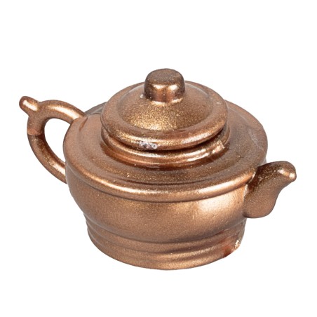 Miniature copper-colored PVC teapot Ø 2 cm for Nativity Scene World