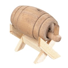 Wooden barrel on support cm 4x2x3.5 h for Mondo nativity scene