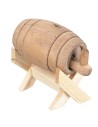 Barril de madera en soporte cm 4x2x3.5 h para belén Mondo