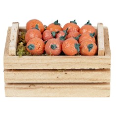 Cassetta in legno in miniatura con arance cm 5 x 4 x 3 h per