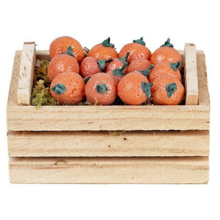 Cassetta in legno in miniatura con arance cm 5 x 4 x 3 h per