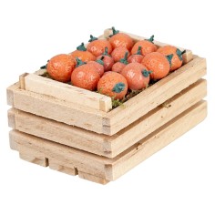 Cassetta in legno in miniatura con arance cm 5 x 4 x 3 h per 2