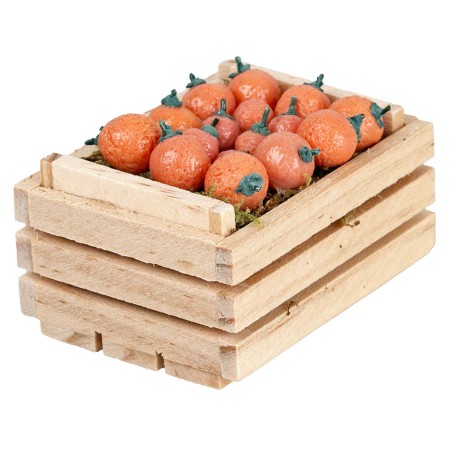 Miniature wooden crate with oranges cm 5 x 4 x 3 h for