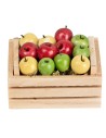 Caja de madera en miniatura con manzanas surtidas cm 5 x 4 x 3