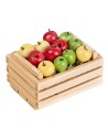 Miniature wooden crate with assorted apples cm 5 x 4 x 3