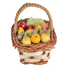 Cesto intrecciato in vimini con frutta assortita in miniatura 2