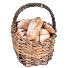 copy of Cesto intrecciato in vimini con pane assortito in