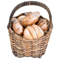 copy of Woven wicker basket with assorted bread in 2