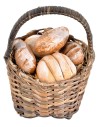 Cesta de mimbre con pan Ø 5,5 cm