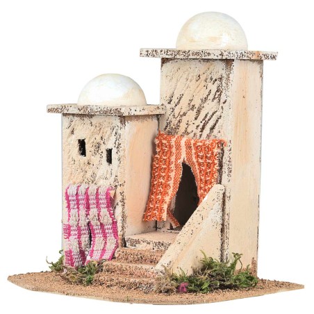 Gruppo case arabe cm 16x13,5x18 h per presepe Mondo Presepi