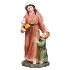 Mamma con bambino serie 11 cm in resina per presepe Mondo