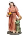 Mamma con bambino serie 11 cm in resina per presepe Mondo