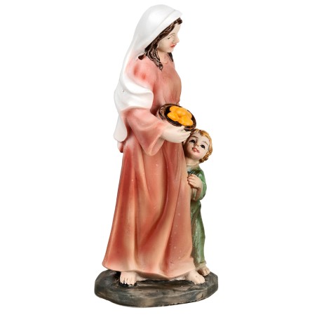Mamma con bambino serie 11 cm in resina per presepe Mondo
