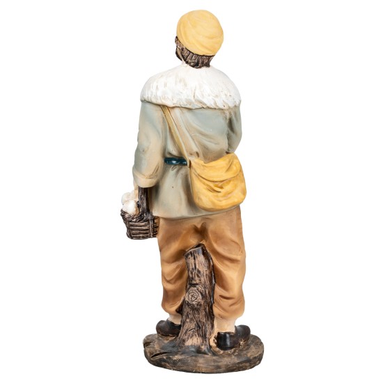 Man with garlic bunches 15 cm in resin for nativity scene Mondo Presepi