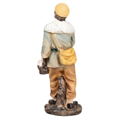 Man with garlic bunches 15 cm in resin for nativity scene Mondo Presepi
