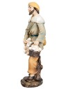 Uomo con ceppi d'aglio 15 cm in resina per presepe Mondo Presepi