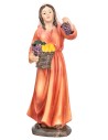 Woman with fruit basket in hand 15 cm in resin for nativity scene