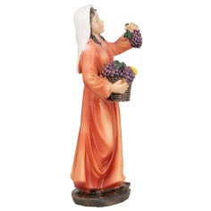 Woman with fruit basket in hand 15 cm in resin for nativity scene 2
