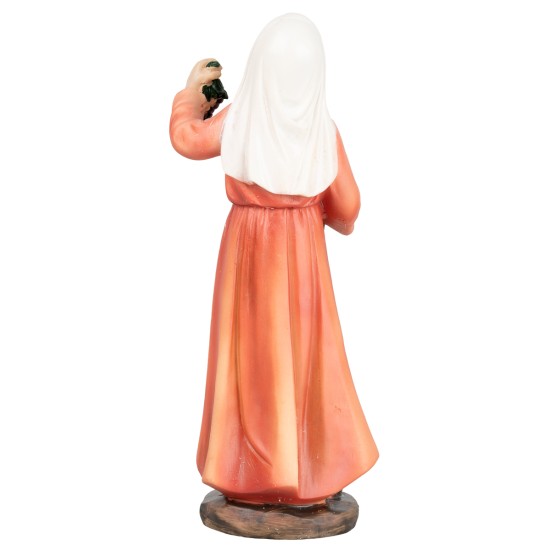 Woman with fruit basket in hand 15 cm in resin for nativity scene