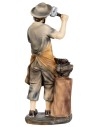Blacksmith at work with 15 cm resin anvil for nativity scene Mondo