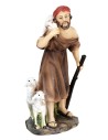 Shepherd with lamb on his shoulders and two sheep beside him 11 cm