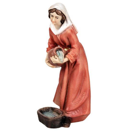 Woman with jug pouring water series 11 cm in resin for