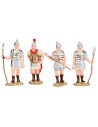 Conjunto de 3 soldados romanos y 1 comandante, 8 cm en PVC para belén