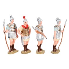 Set of 3 Roman soldiers and 1 commander, 8 cm in PVC for nativity scene 2