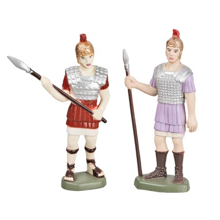 Roman soldier and commander set 8 cm in PVC for Mondo nativity scene