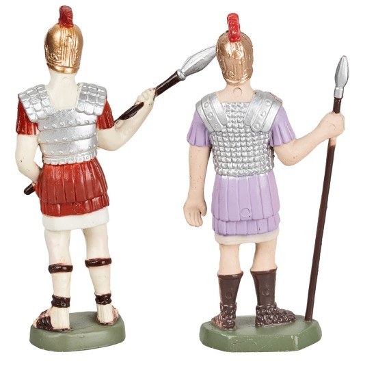 Set soldato romano e comandante 8 cm in pvc per presepe Mondo