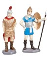 Set de 2 soldados romanos en PVC, altura 8 cm para belén Mondo