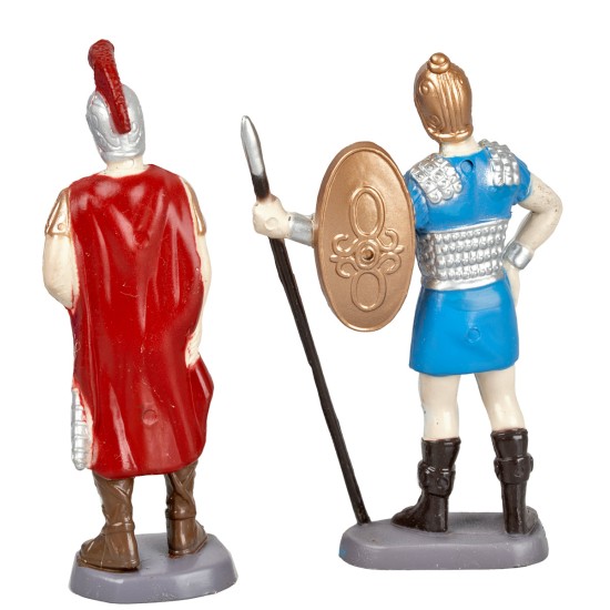 Set 2 soldati romani in PVC, altezza 8 cm per presepe Mondo