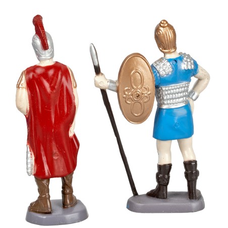 Set de 2 soldados romanos en PVC, altura 8 cm para belén Mondo