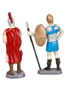 Set 2 soldati romani in PVC, altezza 8 cm per presepe Mondo