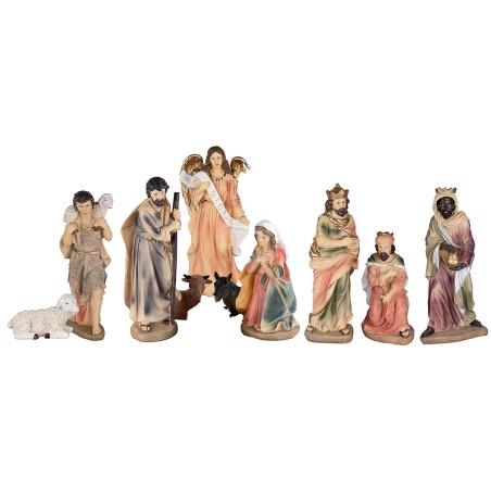 Set of 11 Nativity figures, Magi, angel and shepherd 40 cm in
