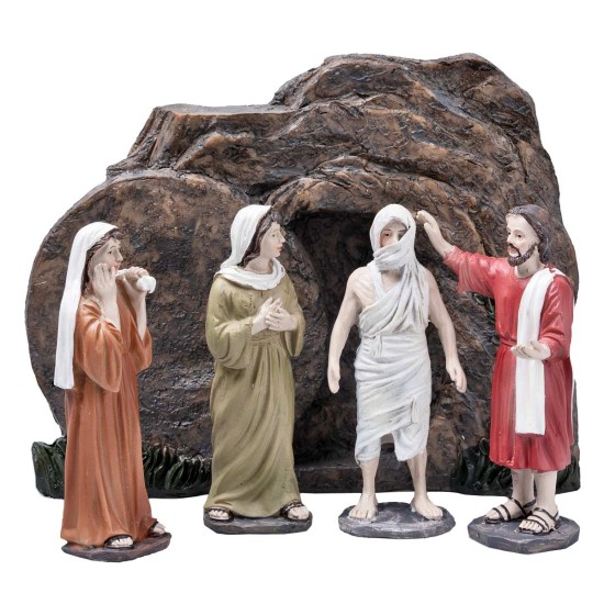 Resurrección de Lázaro 10 cm en resina estatuas pascuales para