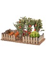 Orto con staccionata contenente zucche e pomodori cm 18x8x10 h